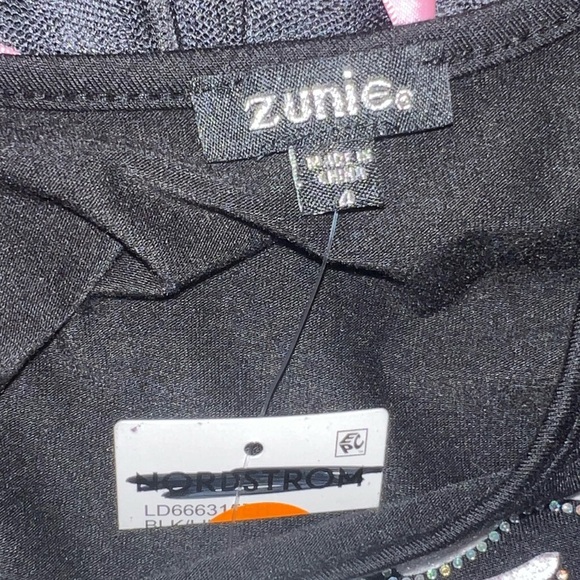 Zunie Black and Pink Skeleton Tulle Dress Halloween Sz 4 NWT - Picture 3 of 3